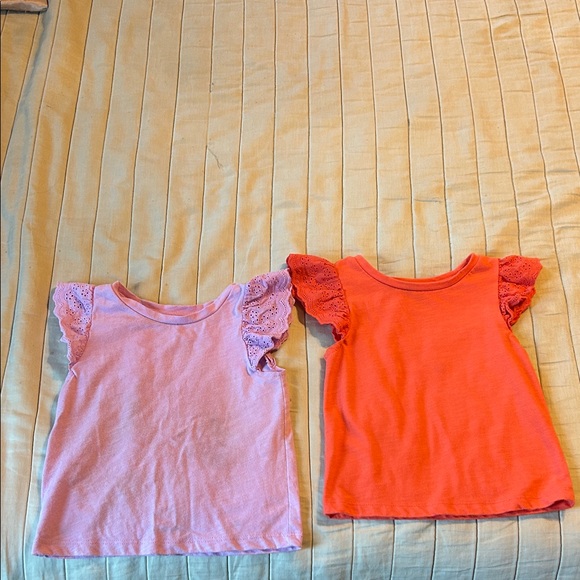 Cat & Jack Other - Cat & Jack Flutter Sleeve Tops - Light Pink & Bright Orange